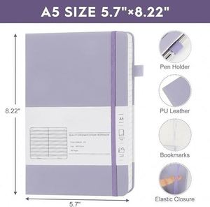 Medium A5 5.7 X 8.3inch PU Leather Hardcover <b>Journal</b> 192 Page Lined Notebook for Work and College Use - Product Image 3