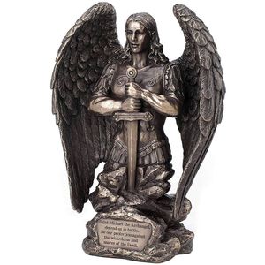 Estatua de Hada de jardín de bronce <span class=keywords><strong>Saie</strong></span> caliente, escultura religiosa de San Miguel Arcángel de bronce de tamaño natural - Product Image 4