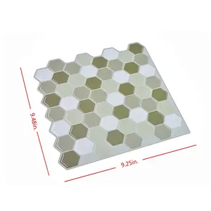 Pegatinas de azulejos de pared personalizados, baldosas autoadhesivas decorativas 3D con acabado de alto brillo, impermeables, 2021