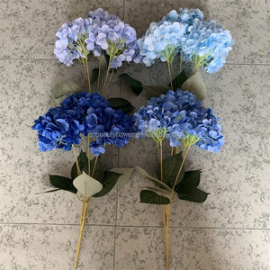 L-001 Grandes fleurs artificielles d'hortensia de haute qualité, bleu roi, pour mariage - Product Image 3