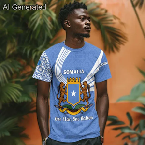 Camisetas con Estampado Gráfico de la Bandera de Somalia para Hombre, Camisetas con Estampado 3D de África, Precio Bajo - Product Image 4