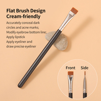 Kuas rias alis hitam halus kuas Makeup tunggal Foundation datar kuas Concealer rias alis datar artis