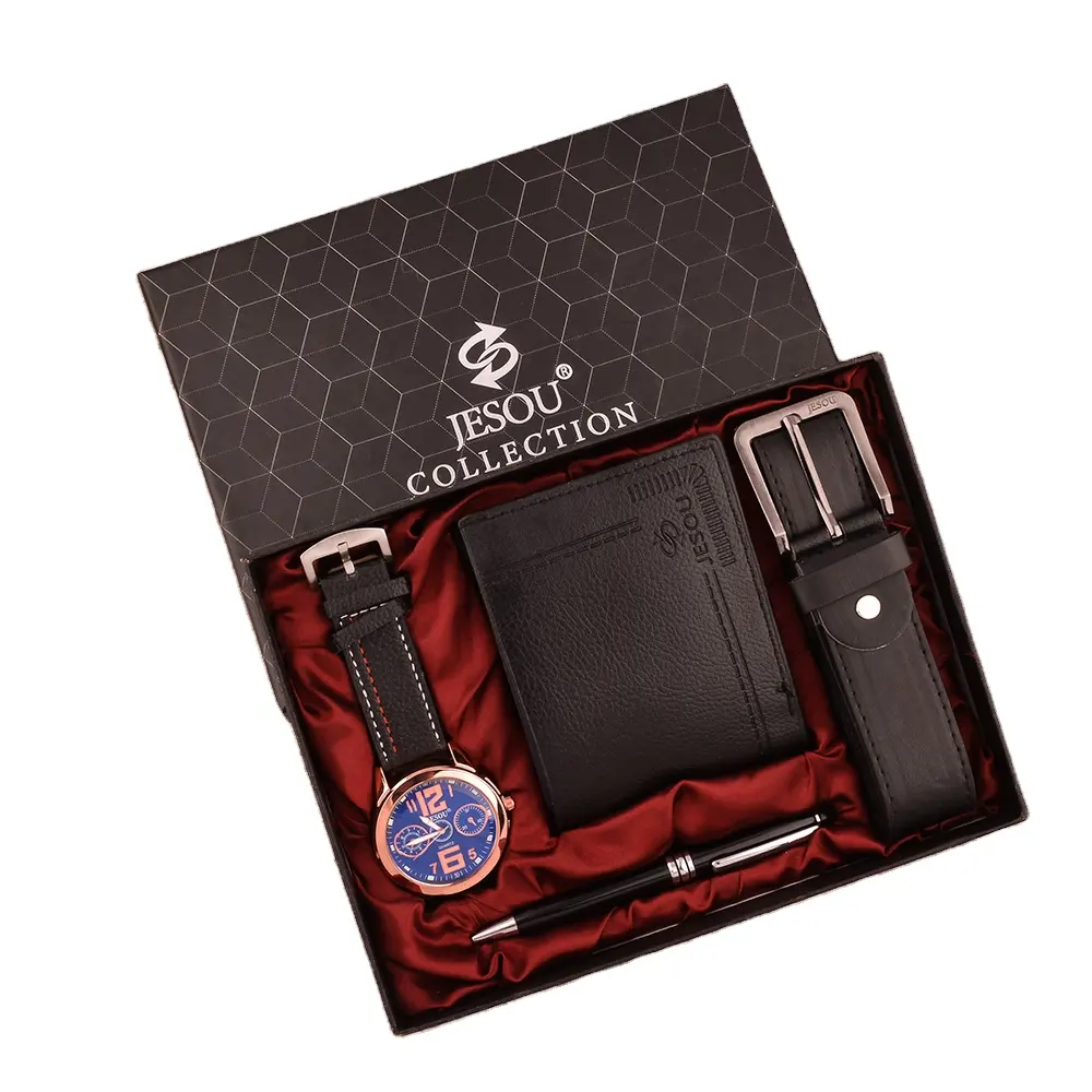 Mode Kreative Geschenk der Männer Set Exquisite Verpackung Gürtel Uhr Brieftasche Pen-Set Kombination Hersteller Direkt