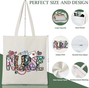 High Quality 100% Cotton <b>Canvas</b> <b>Tote</b> Bag Washable Reusable Grocery Shopper Shoulder <b>Tote</b> - Product Image 3