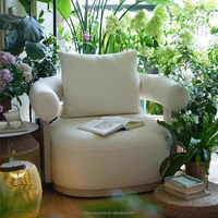 Fauteuil pivotant rond en tissu moderne pour hôtel, maison, villa, salon, extérieur et salle de sport