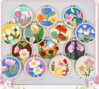 Kit de Broderie au Poinçon DIY pour Débutants, Adolescents et Adultes, Motifs Animaux, Tissu Feutre 5mm 3mm