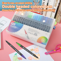 Stylo aquarelle double pointe 24-120 couleurs, lavable à l'eau, ensemble de pinceaux de peinture pour enfants, marqueur à base d'eau pour la peinture artistique