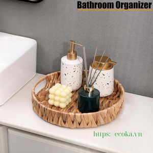 Cesta Redonda de Mimbre Multifuncional Ecológica Ecoka para Almacenamiento de Ropa y Decoración del Hogar, Procedente de Vietnam - Product Image 6