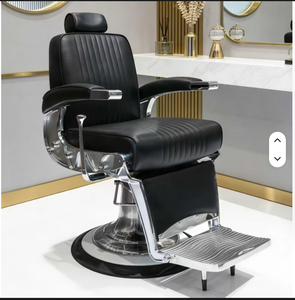 Fauteuil de Barbier Hydraulique de Luxe Rétro pour Salon de Coiffure, Inclinable, pour Coupe de Cheveux, Toilettage et Massage, en Cuir, Idéal pour Usage en Salle de Sport - Product Image 2