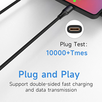 Câble USB Type-C tressé ZEANDA de haute qualité 5V/2A, 1m, noir/blanc, PVC, charge rapide, pour téléphone, ordinateur, jeux, appareil photo, en stock