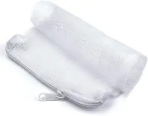 Sacs en filet en Nylon pour Aquarium avec fermeture éclair en plastique, sacs média en filet blanc/noir