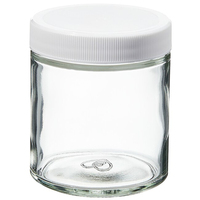 Pot en verre à face droite de haute qualité de 250ml avec bouchon côtelé en plastique pour crème au beurre corporel gommage corporel au lait de coco