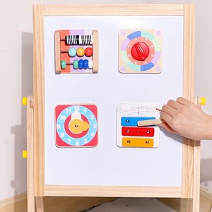 Juguete Educativo Temprano Montessori de Madera, Pegatinas de Refrigerador con Dibujos Animados, Piezas de Tablero de Actividades Cognitivas <span class=keywords><strong>para</strong></span> Niños Pequeños - Product Image 2