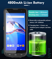 Lector RFID Portátil Inalámbrico de Alta Gama, Terminal Robusto con Escáner de Código de Barras, PDA con Impresora, Android 10, Pantalla de 5.5 Pulgadas