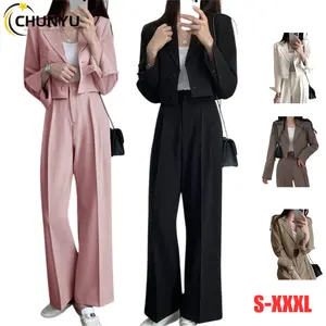 2024 Fashion women's blazer with pants slim Fit Casual Elegant Long Sleeve Buttons Lapel With packet