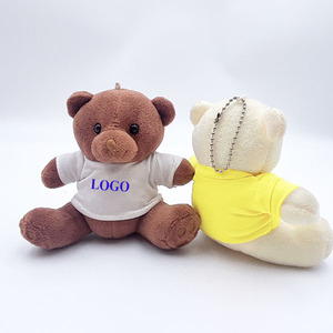 Mini Orso Portachiavi Peluche Mini oso de peluche llavero de felpa suave logotipo personalizado camiseta promoción barata juguetes de oso de peluche - Product Image 5