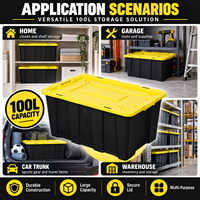 Conteneur de stockage robuste en PP 100L pour camping, extérieur, garage, entrepôt - Vente en gros