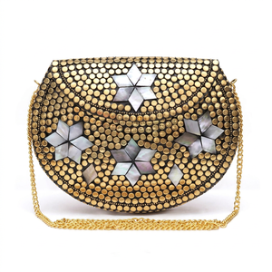 Bolsos de Mosaico Metálico Impermeables Hechos a Medida, Cierre de Botón, Patrones Artísticos Brillantes, Estilo Moderno y Elegante, Chic - Product Image 1
