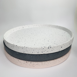 Tùy chỉnh thực hiện 14.5 inch Vòng khay lớn thân thiện với môi ĐÁ BÊ TÔNG terrazzo phục vụ lưu trữ Khay Trang trí nội thất - Product Image 5