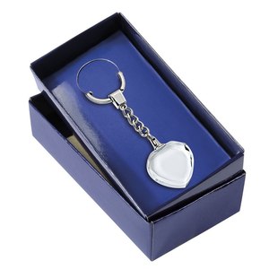 Llavero con Corazón de Cristal de 28x30 mm, Colgante Facetado Transparente con Cadena Plateada - Product Image 3