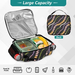New Arrival Custom Design Nylon Fabric Lei Print Office Work Adult Women Cooler Bag Hawaii Insulated Lunch Bag With Two Handle - Product Image 4