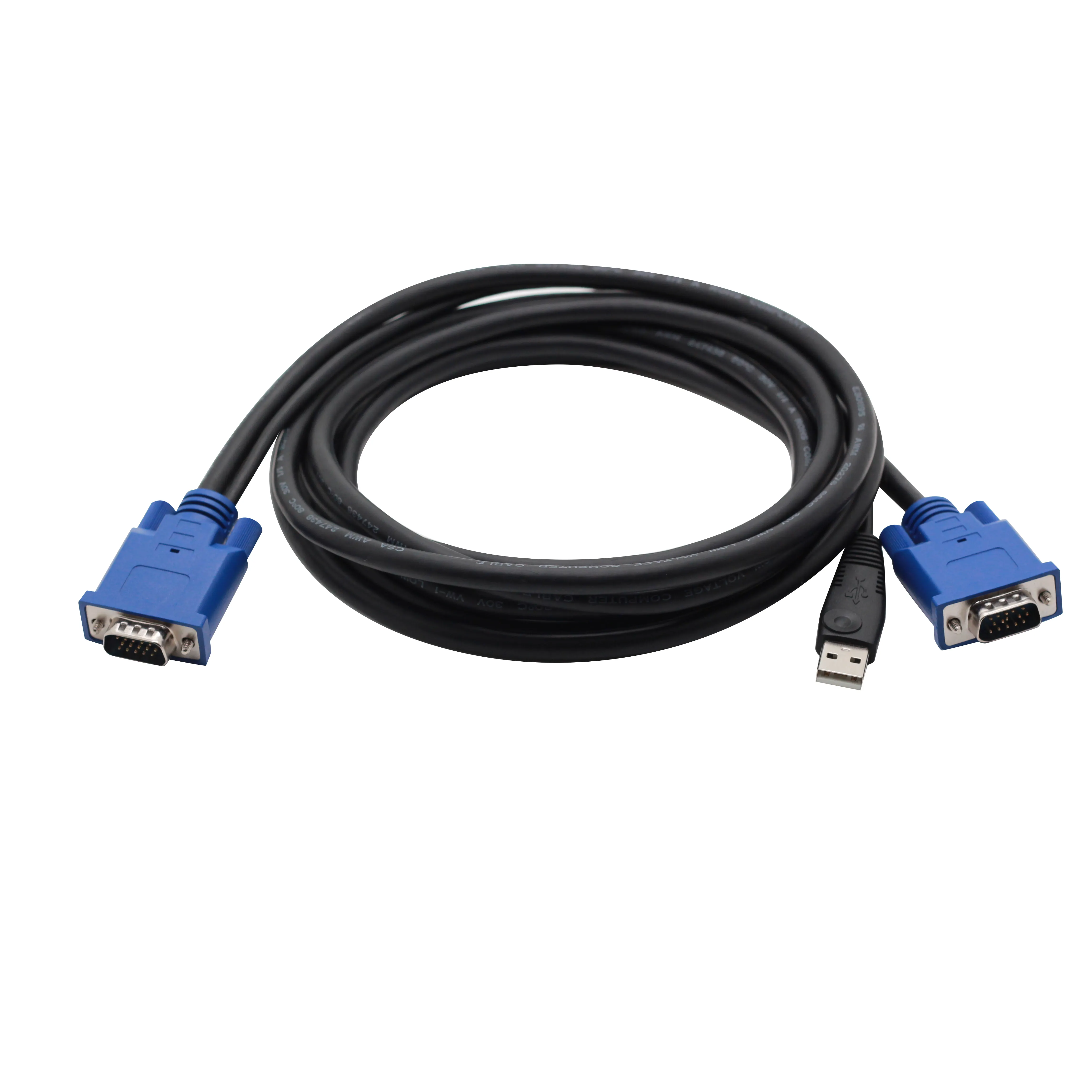 2-In-1 USB KVM Kabel Male To Male Kabel Converter KVM VGA 15 Pin USB Tipe-A (4 Pin) USB 2.0 VGA (15 Pin, Kepadatan Tinggi D-Sub).