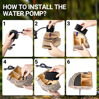 Plateforme de baignade pour tortues 120 GPH avec filtre, quai pour tortues, cascade, rampe d'escalade, accessoires de filtre pour aquarium et terrarium de tortues
