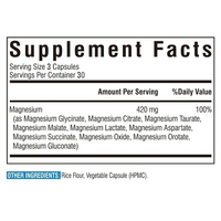 Complexe Triple de Magnésium en Gros, 90 Capsules pour 3 Mois d'Approvisionnement, Soin Quotidien de Soutien Musculaire