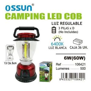 Linterna LED COB Ossun para Camping, 6W, 500 Lúmenes, Luz Ajustable, Roja, 13/26.5cm - Product Image 3