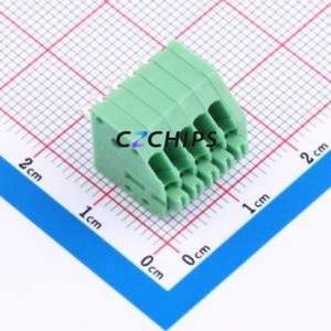 1989777 Spring Terminal Block Through hole Component (THT),P=2.5mm Connector 2.5mm Green Through Hole 5P - Product Image 1