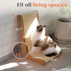 Verticale krabpaal voor katten, L-vormig krabplank, krabpaal voor katten, massief houten kattenmeubilair - Product Image 3