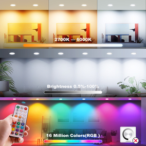 Ultra Slim LED Đèn trần 5 và 6 inch 6 Wát 600LM hồng ngoại điều khiển từ xa RGB nhiều màu thay đổi độ sáng thông minh Đèn Downlight - Product Image 4