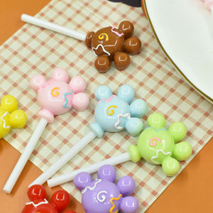 Sevimli lolipop şeker flatback reçine cabochon diy karalama defteri bebek evi için minyatür gıda telefon kılıfı firkete dekorasyon - Product Image 4