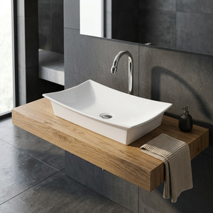 Qualité export, Meuble de salle de bain rectangulaire moderne avec lavabo en céramique et porcelaine, articles sanitaires - Product Image 3