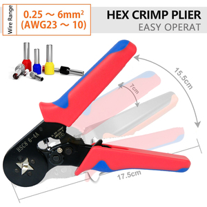 HSC8 6-4A Needle Terminal Crimping Pliers Wire Crimping <b>Tool</b> Kit with Multi Size Connector Set for Electrical Work - Product Image 4