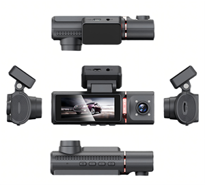 กล้องติดรถยนต์ 4K 3 ช่องทาง บันทึกภาพหน้า-ในรถ-หลังรถ พร้อม WiFi GPS หน้าจอสัมผัส ระบบมองเห็นในเวลากลางคืน กล้องมองหลังแบบ AHD ขายส่ง OEM - Product Image 1