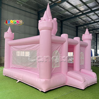 Langko Château gonflable 13 pieds rose Maisons gonflables Château sautant pour location de fête