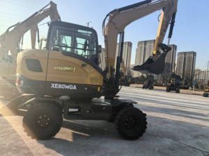 Excavatrice compacte sur roues de marque chinoise de premier plan XE60WGA, capacité de la benne de 0,21 m³, haute efficacité opérationnelle, puissance de 35,9 kW, 3550 mm de profondeur maximale - Product Image 4