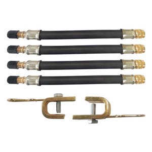 Kit de tubes d'extension de valve 140 mm avec pinces métalliques pour réparation et gonflage des pneus pleins de scooter - Product Image 1