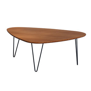 Table basse ovale en acier inoxydable <span class=keywords><strong>de</strong></span> table à thé en verre trempé clair avec avec colonne givrée - Product Image 3