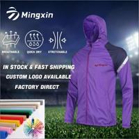 Veste coupe-vent à capuche pour la randonnée, la course à pied et les activités de plein air en hiver, manches longues, 100% nylon, coupe-vent de football