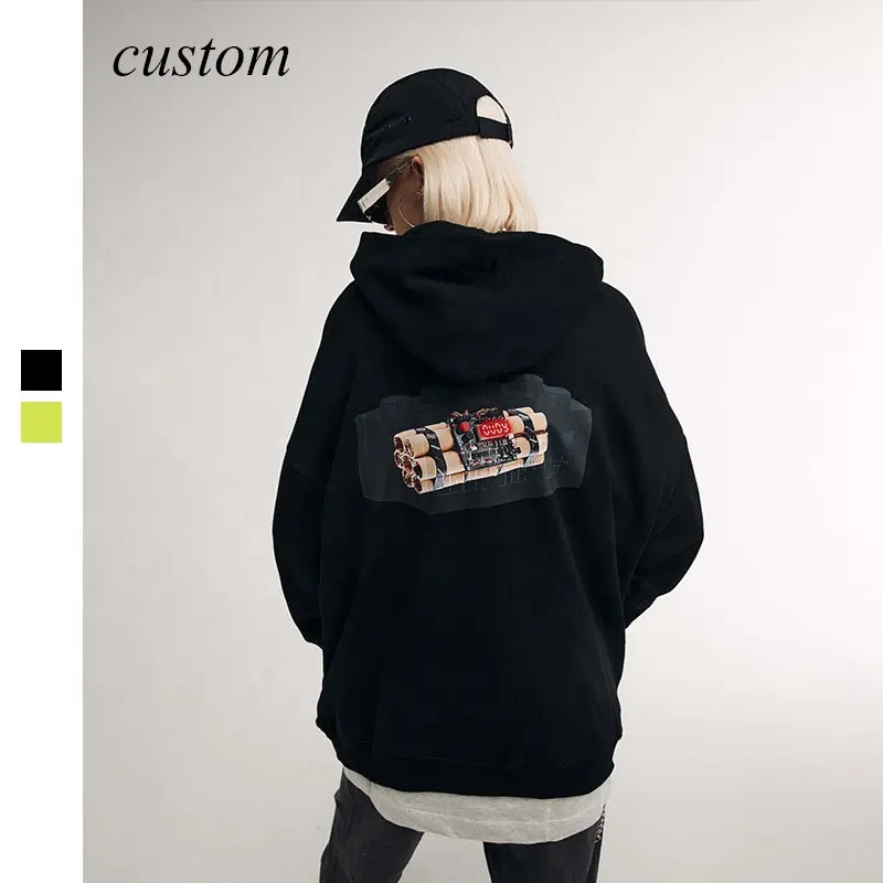 Felpa con cappuccio Hip Hop all'ingrosso di alta qualità produttori di abbigliamento in cotone 100% stampa personalizzata con cappuccio Logo coppia Unisex felpe con cappuccio