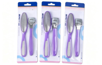 Kit de pédicure et manucure 2 en 1 multifonctionnel, lime à callosités, ensemble de limes à ongles avec manche en plastique et râpe à pieds en acier inoxydable