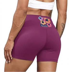 Shorts Deportivos de Cintura Alta Personalizados para Mujer, con Estampado de Logotipo de Estrella, Transpirables, de Spandex y Nailon, para Fitness, Gimnasio y Yoga - Product Image 3