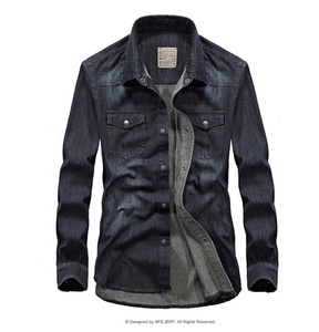 GIMILY-chaqueta vaquera vintage con bolsillos para <span class=keywords><strong>hombre</strong></span>, Camisa vaquera de manga larga informal, ajustada, <span class=keywords><strong>rockabilly</strong></span> - Product Image 4