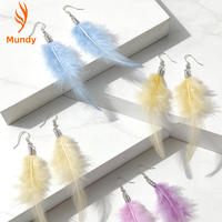 21 Colors Long Feather Earrings Ear Jewelry Accessories - Gothic Streetwear Cosplay Performance Festival Party Accessory