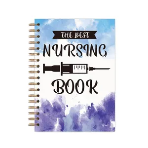 Caderno de capa dura para enfermeiras e médicos, caderno espiral para livros de enfermagem, guia de estudo e planejamento escolar, livro de trabalho personalizado
