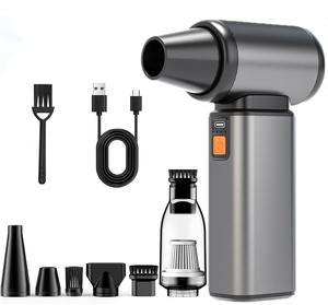 Souffleur électrique rechargeable 2 en 1 avec aspiration, ventilateur turbo sans balais, corps en aluminium, type C, contrôle de vitesse 100 - Product Image 1