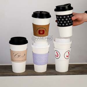 Funda de Papel para Vasos de Café Personalizada, Funda de Papel Desechable para Vasos de Café con Logotipo Impreso para Té, Leche y Café - Product Image 3