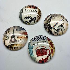 Imán de nevera Torre Eiffel de París de 35mm personalizado, impresión <span class=keywords><strong>en</strong></span> Color, pegatina de cristal para <span class=keywords><strong>turismo</strong></span>, para nevera pegatina, forma de logotipo redondo, recuerdo, uso doméstico - Product Image 2